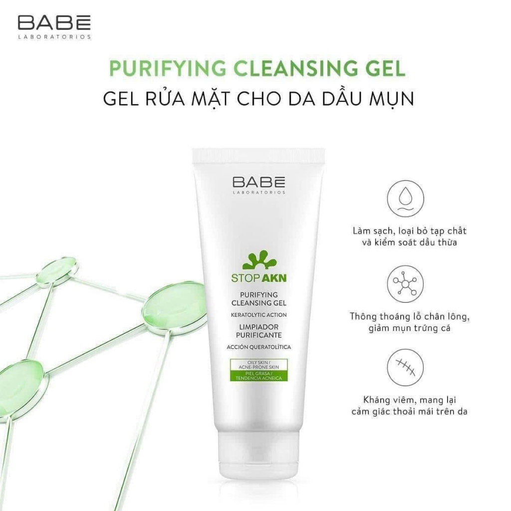 Sữa Rửa Mặt Babe Stop Akn Purifying Cleansing Gel
