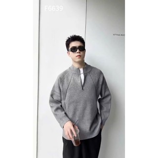 Áo len nam cao cấp kéo khóa cổ 5p hàng QC dày dặn size M L XL XXL 3XL f6639 Ababa menswear