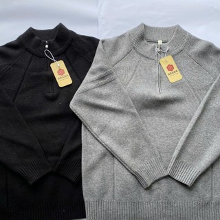 Áo len nam cao cấp kéo khóa cổ 5p hàng QC dày dặn size M L XL XXL 3XL f6639 Ababa menswear