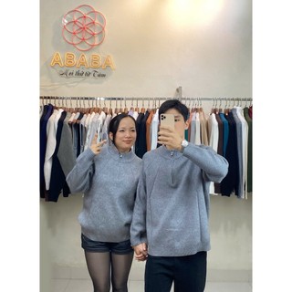 Áo len nam cao cấp kéo khóa cổ 5p hàng QC dày dặn size M L XL XXL 3XL f6639 Ababa menswear