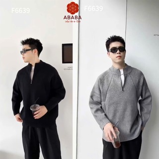 Áo len nam cao cấp kéo khóa cổ 5p hàng QC dày dặn size M L XL XXL 3XL f6639 Ababa menswear
