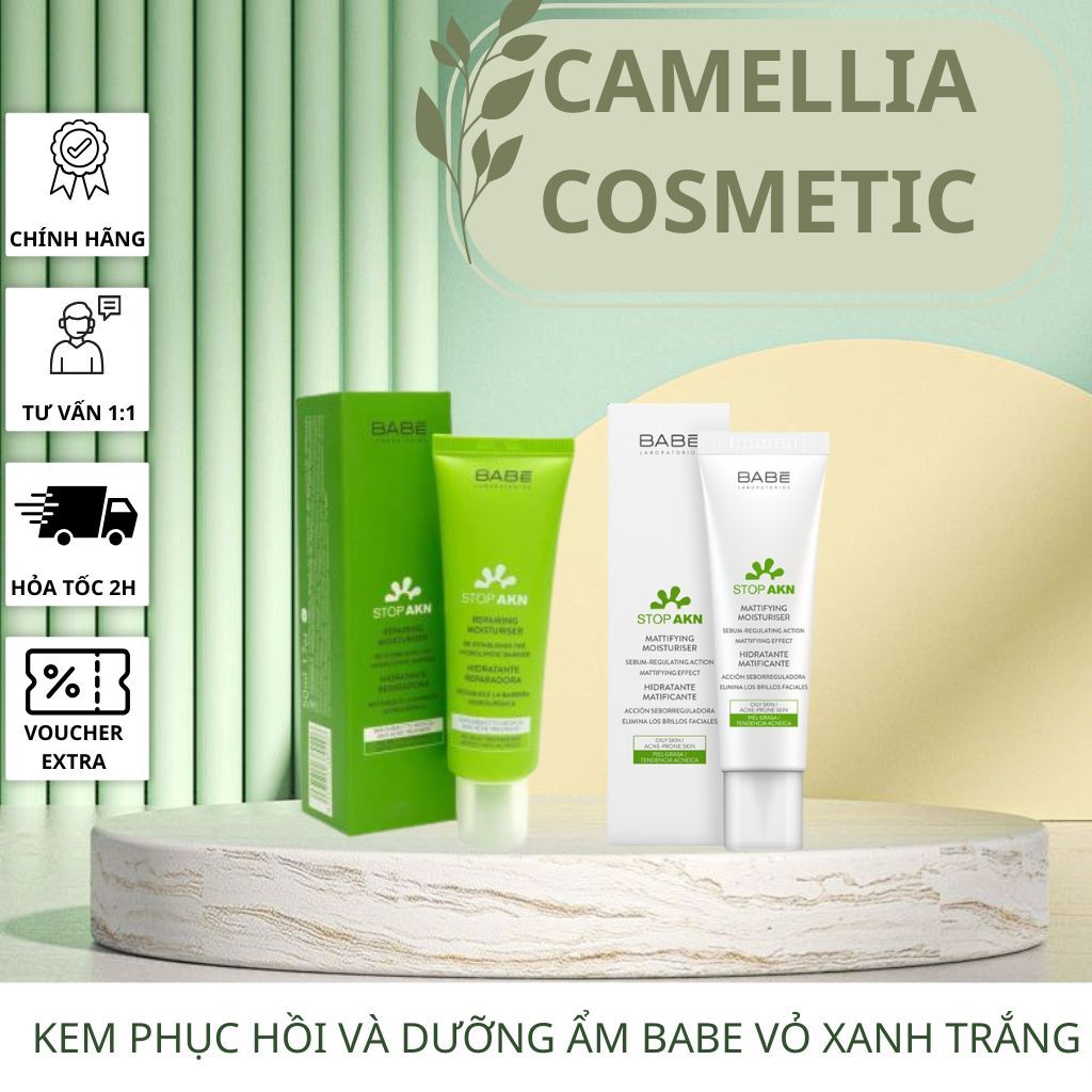 [ĐẠI LÝ CHÍNH HÃNG] Kem Dưỡng Ẩm Babe Stop AKN Phục Hồi, Kiềm Dầu Giảm Mụn 50ml