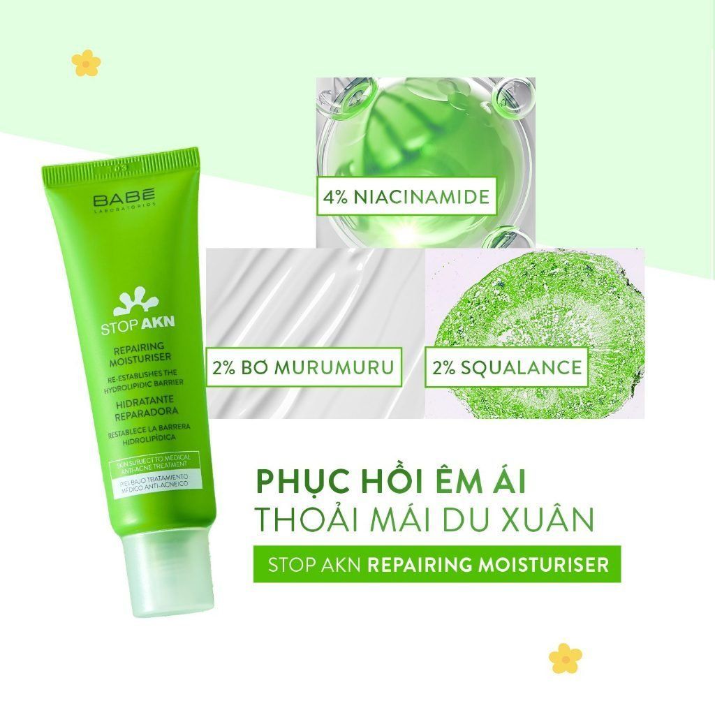 [ĐẠI LÝ CHÍNH HÃNG] Kem Dưỡng Ẩm Babe Stop AKN Phục Hồi, Kiềm Dầu Giảm Mụn 50ml
