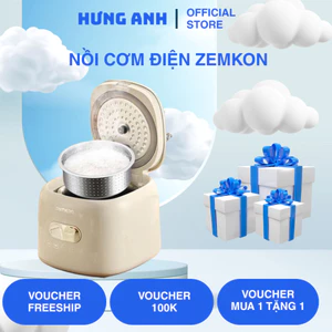 Nồi Cơm Điện Tử Cảm Ứng ZemKon, Dung Tích 1,2 Lít Và 2,5 Lít, Ruột Nồi Inox 5 Lớp Chống Dính An Toàn