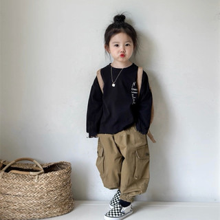 Áo thun dài tay thu đông Batala kids, ÁO THUN DÀI TAY IN CHỮ GRASS 2 MÀU ĐEN TRẮNG cho bé trai bé gái từ 10-25kg