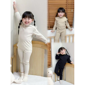 Bộ thu đông cho bé gái Batala Kids, SET THUN GÂN CÁNH TIÊN BÉ GÁI VIỀN 3 MÀU HÀN CHO BÉ từ 10-25kg