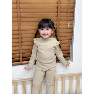 Bộ thu đông cho bé gái Batala Kids, SET THUN GÂN CÁNH TIÊN BÉ GÁI VIỀN 3 MÀU HÀN CHO BÉ từ 10-25kg