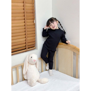 Bộ thu đông cho bé gái Batala Kids, SET THUN GÂN CÁNH TIÊN BÉ GÁI VIỀN 3 MÀU HÀN CHO BÉ từ 10-25kg