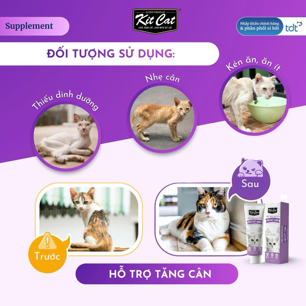 Gel Dinh Dưỡng Hỗ Trợ Tăng Cân Cho Mèo Kitcat 120g