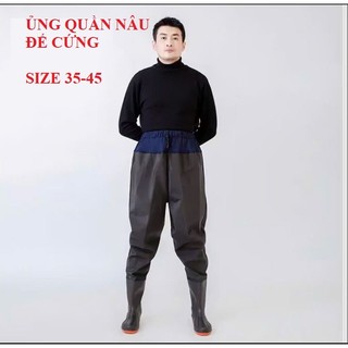 {LOẠI 1} Quần Ủng NÂU Lội Nước Đế Cứng Thế Hệ Mới, Ủng Bảo Hộ Lao Động, Dày Cao Cấp 2 Lớp