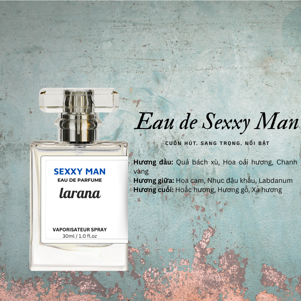Nước hoa nam Sexxy Man thương hiệu Larana, Hương thơm nam tính, quyến rũ phù hợp đi hẹn hò dung tích 10ml/30ml