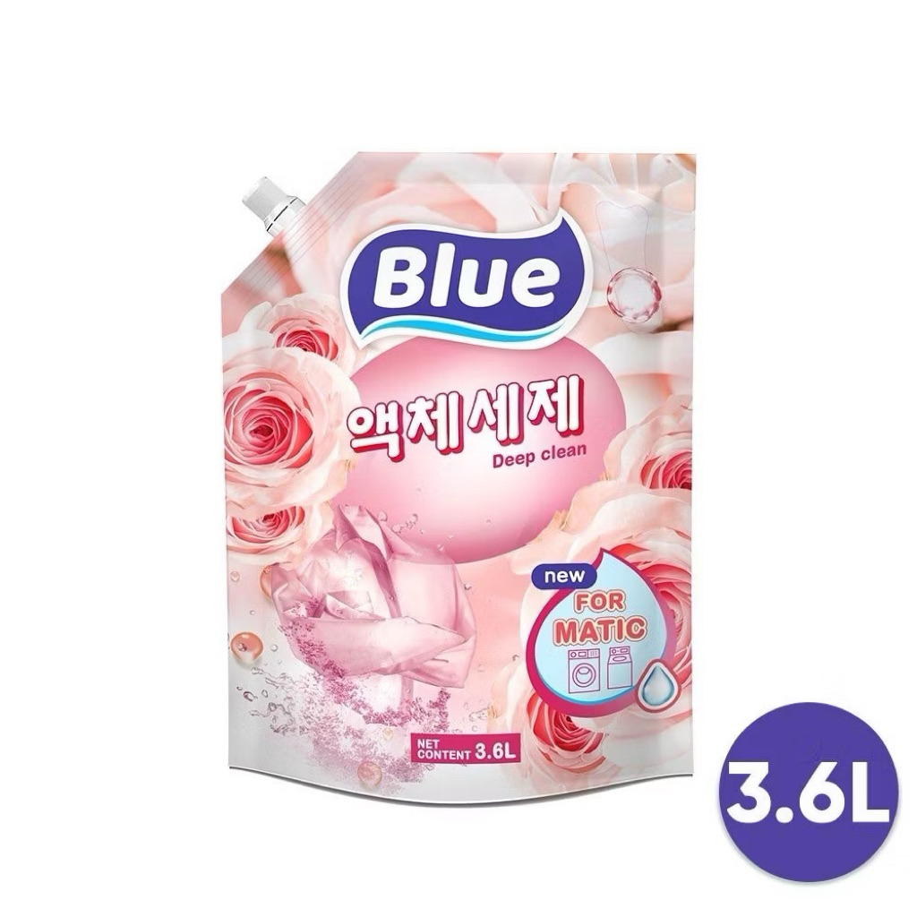 Túi Nước Giặt Xả Blue 2.1L  Hương Phấn Hồng Cho Máy Giặt Cửa Trước Và Cửa Trên
