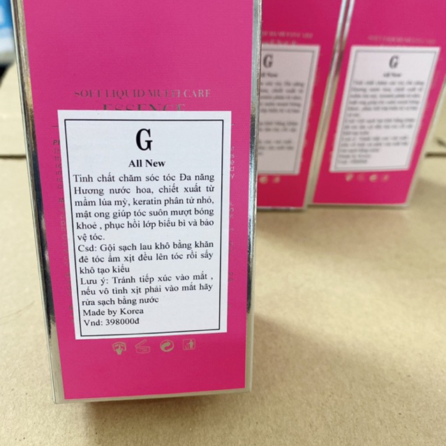 Xịt Dưỡng Tóc G Essence màu Hồng phục hồi, bảo vệ tóc 200ml