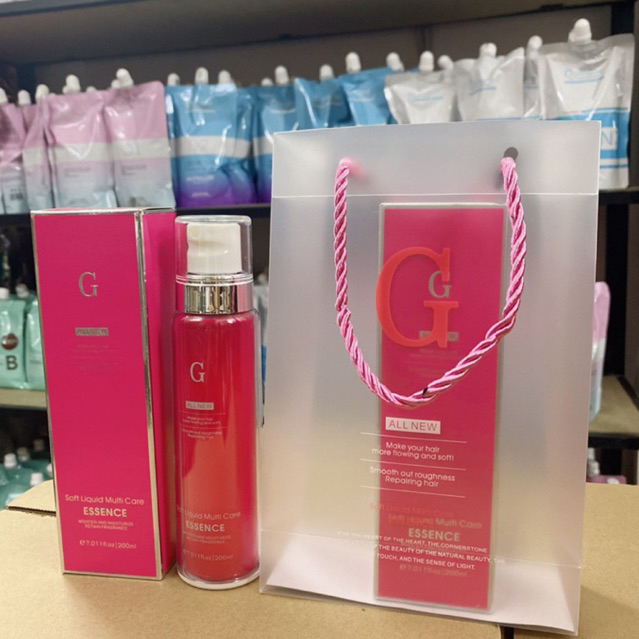 Xịt Dưỡng Tóc G Essence màu Hồng phục hồi, bảo vệ tóc 200ml