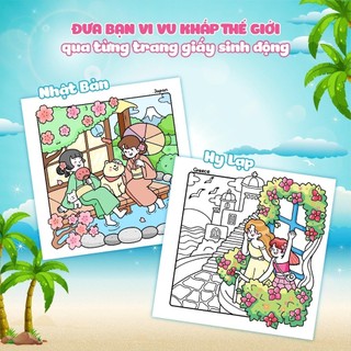Sách Tô Màu chữa lành Cùng cậu ngăm sao trời, góc nhỏ có nắng, bữa cơm ngon nhất là cơm của mẹ, capybara, babythree