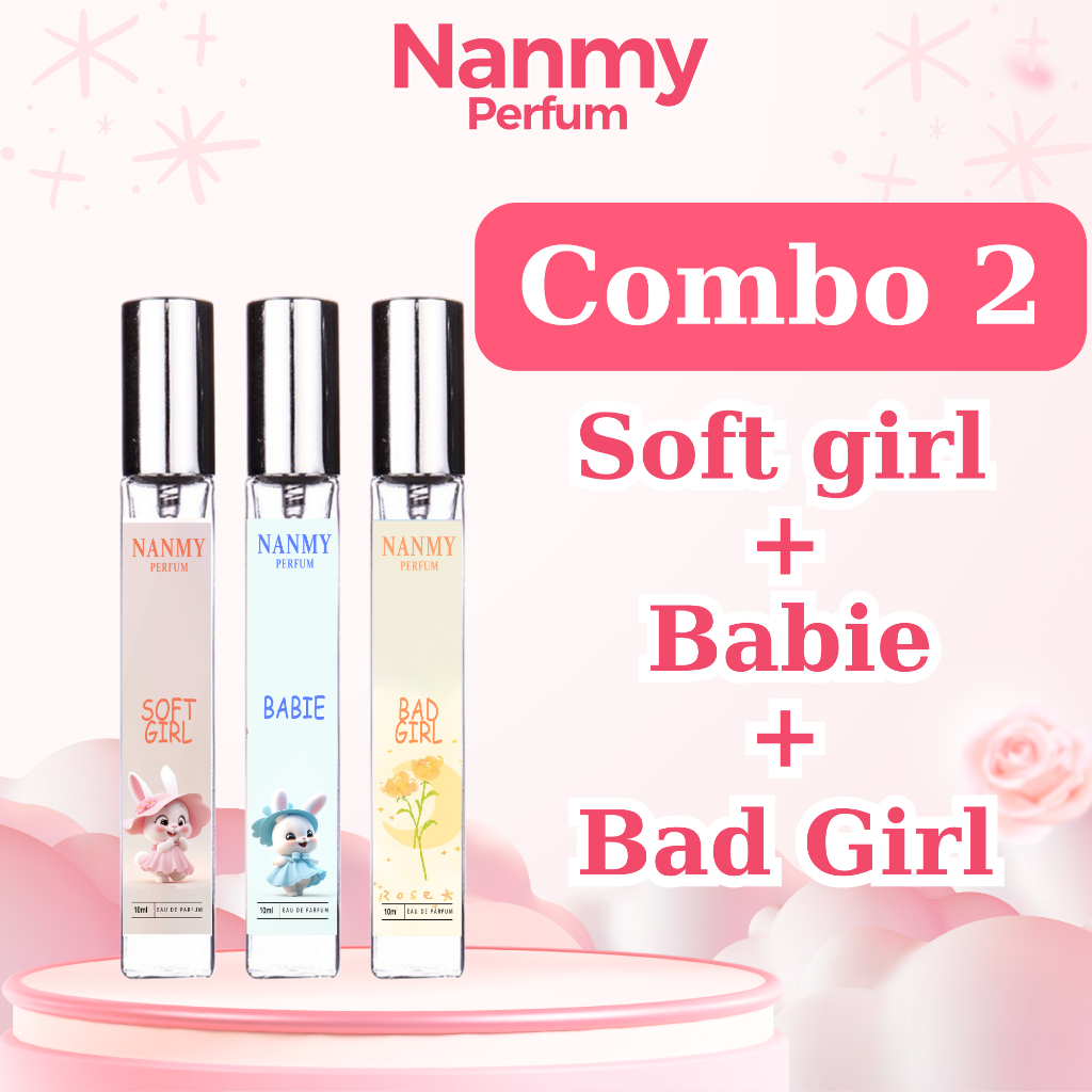 Combo nước hoa NỮ Nanmy ngọt ngào, quyến rũ, đi học đi chơi, xịt thơm 10ml Women Perfum