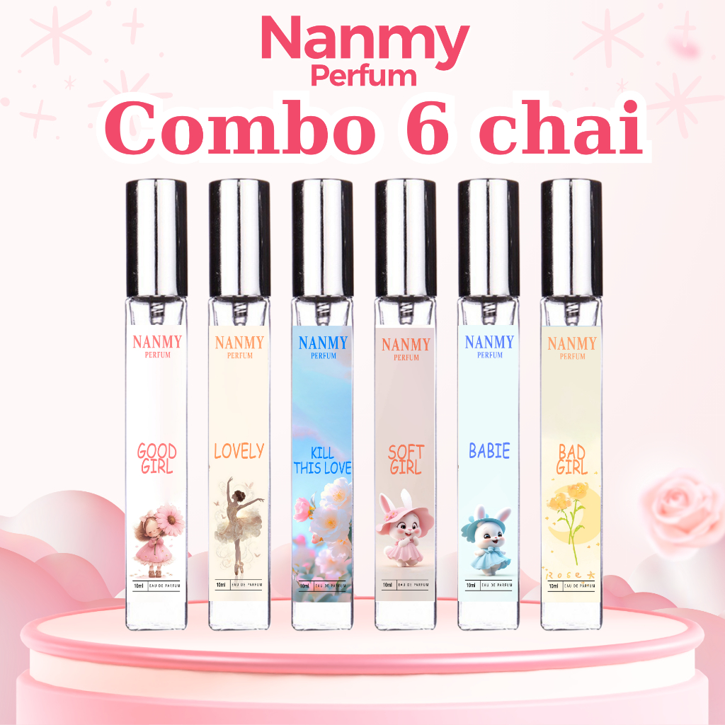 Combo nước hoa NỮ Nanmy ngọt ngào, quyến rũ, đi học đi chơi, xịt thơm 10ml Women Perfum