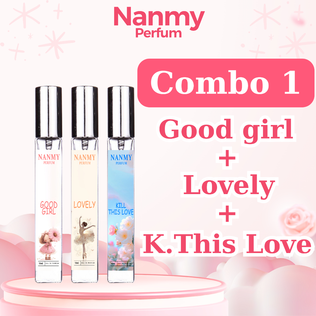 Combo nước hoa NỮ Nanmy ngọt ngào, quyến rũ, đi học đi chơi, xịt thơm 10ml Women Perfum