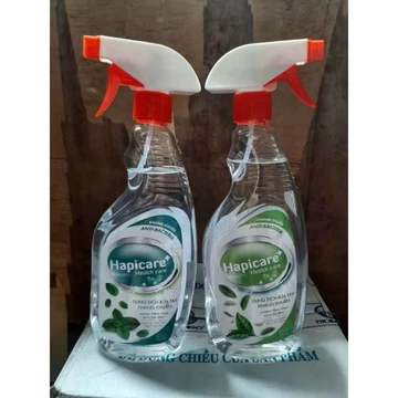combo 3 chai Chai xịt khuẩn HappiCare+ (500ml) / Dung dịch rửa tay sát khuẩn / Nước khử khuẩn nhiều hương