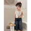 Áo bèo thắt nơ kết hợp quần ống xuông phong cách Hàn Quốc cho bé gái 6-25kg