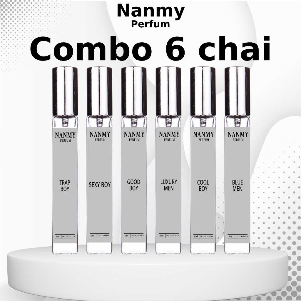 Combo nước hoa NAM Nanmy tươi mát, sang trọng, đi học đi chơi, xịt thơm 10ml Men Perfum