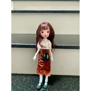 Set áo chám bi váy dáng dài size blythe,xinyi,ob24