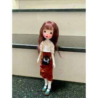 Set áo chám bi váy dáng dài size blythe,xinyi,ob24