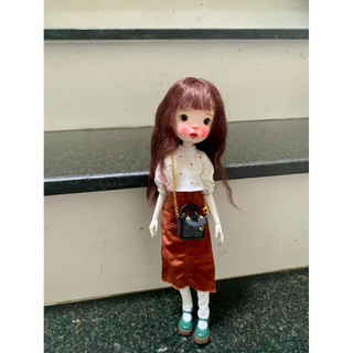 Set áo chám bi váy dáng dài size blythe,xinyi,ob24