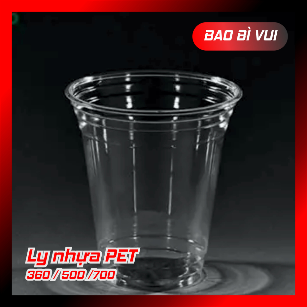 [ Combo 500 cái] Ly nhựa nắp cầu 500ml / 360ml -nhựa PET- BAO BÌ VUI