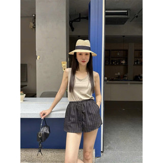 Tripe Shorts/By Cor/ Quần giả váy Linen sọc