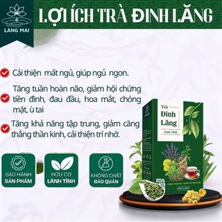 Trà Ngủ Ngon Đinh Lăng Tam Thất - Làng Mai - Mất Ngủ, Giúp Ngủ Ngon, Dễ Ngủ, Đẹp Da. Hộp 30 gói