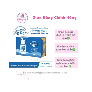 {Sữa sạch } Thùng 48 hộp sữa tươi tiệt trùng Nutimilk tươi sạch 180ml/110ml có đường/ ít đường/nguyên chất