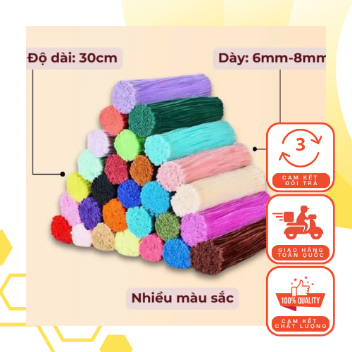 20 Sợi - Kẽm Nhung Loại 1 Dày Mịn 7-8mm Làm Hoa