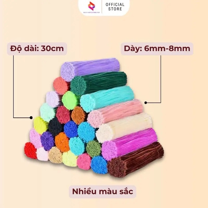 20 Sợi - Kẽm Nhung Loại 1 Dày Mịn 7-8mm Làm Hoa