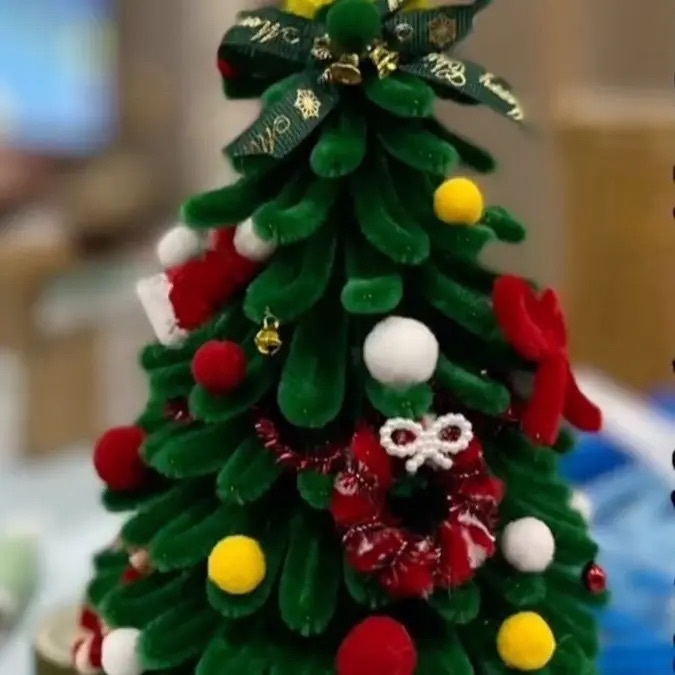 Set 45-50 Viên - Hạt Pompom 1cm Trang Trí Cây Thông Noel