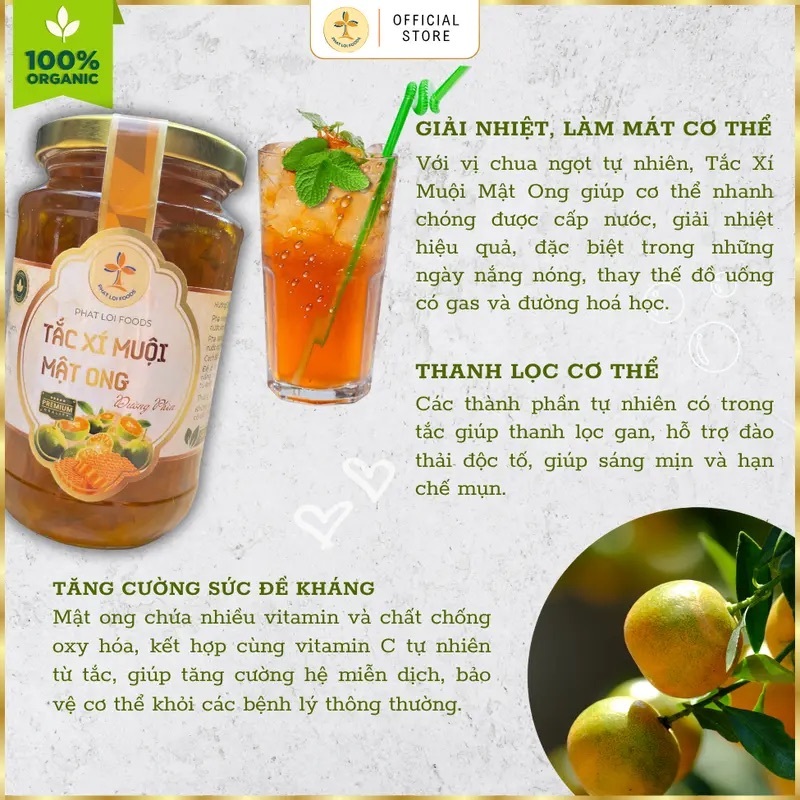 TẮC XÍ MUỘI MẬT ONG ĐƯỜNG PHÈN - PHAT LOI FOODS - không chất bảo quản, tiện dụng dễ dùng