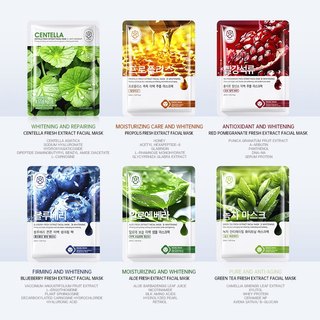Mặt Nạ Dưỡng Da Trái Cây Cao Cấp Xuất Hàn SET 50 Miếng Dưỡng Ẩm Trắng Da, Cung Cấp Vitamin Cho Làn Da Căng Mướt Trẻ Hoá