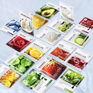 Mặt Nạ Dưỡng Da Trái Cây Cao Cấp Xuất Hàn SET 50 Miếng Dưỡng Ẩm Trắng Da, Cung Cấp Vitamin Cho Làn Da Căng Mướt Trẻ Hoá