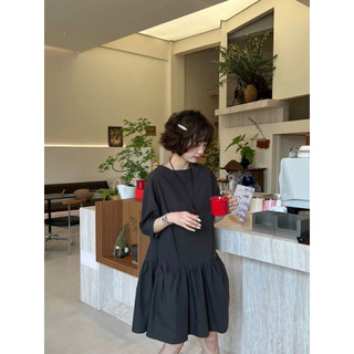 Berry Black Dress / By Cor/ Đầm babydoll tay ngắn Linen