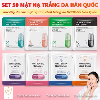 Mặt Nạ Trắng Da Whitening Gongpei Hàn Quốc SET 50 Miếng Mask Giấy Đắp Mặt Dưỡng Ẩm Trẻ Hoá Bổ Sung Collagen Niacinamide