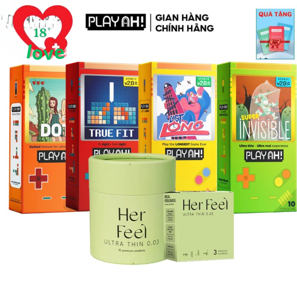 Bao Cao Su PlayAh Super Invisible Siêu Mỏng, Nhiều Gel, Kéo Dài Thời ...