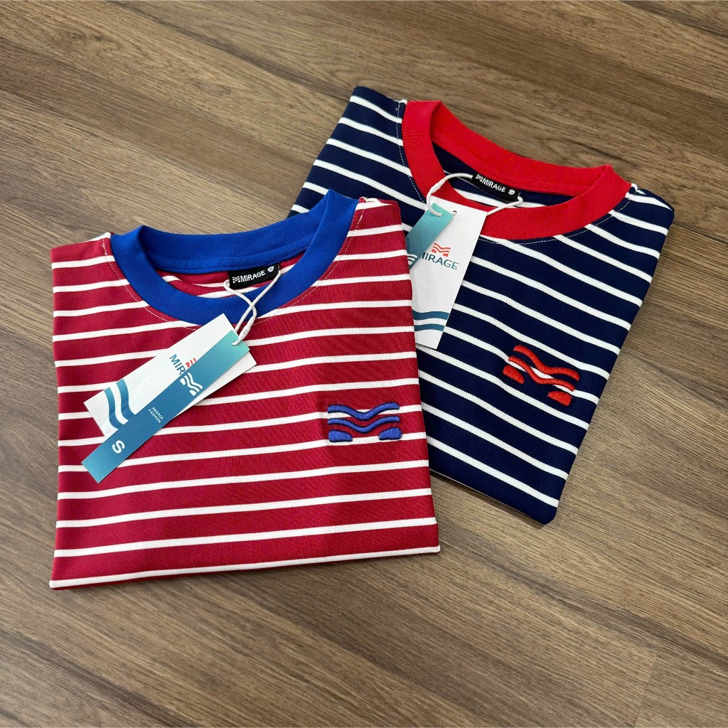 Áo Thun Mirage Cổ Viền Sọc Màu Bắt Mắt Local Brand Chất Cotton Mềm Mịn.