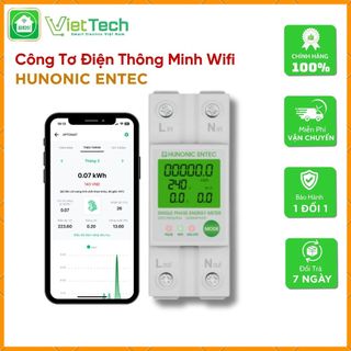 Công Tơ Điện Tử Wifi Hunonic Entec, Đóng Cắt, Đo Điện Năng Tiêu Thụ Từ Xa Qua Điện Thoại - HNCTD