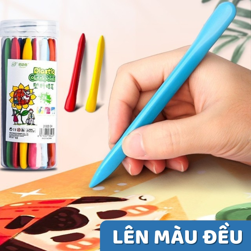 Bút sáp dầu cho bé – 12/24/36 màu cao cấp, không dính tay, bám màu chuẩn, an toàn cho học sinh tập vẽ