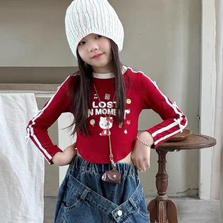 AT11-[tomnaukids] Áo thun dài tay gắn nơ viền sọc tay cho bé size từ 9-36Kg