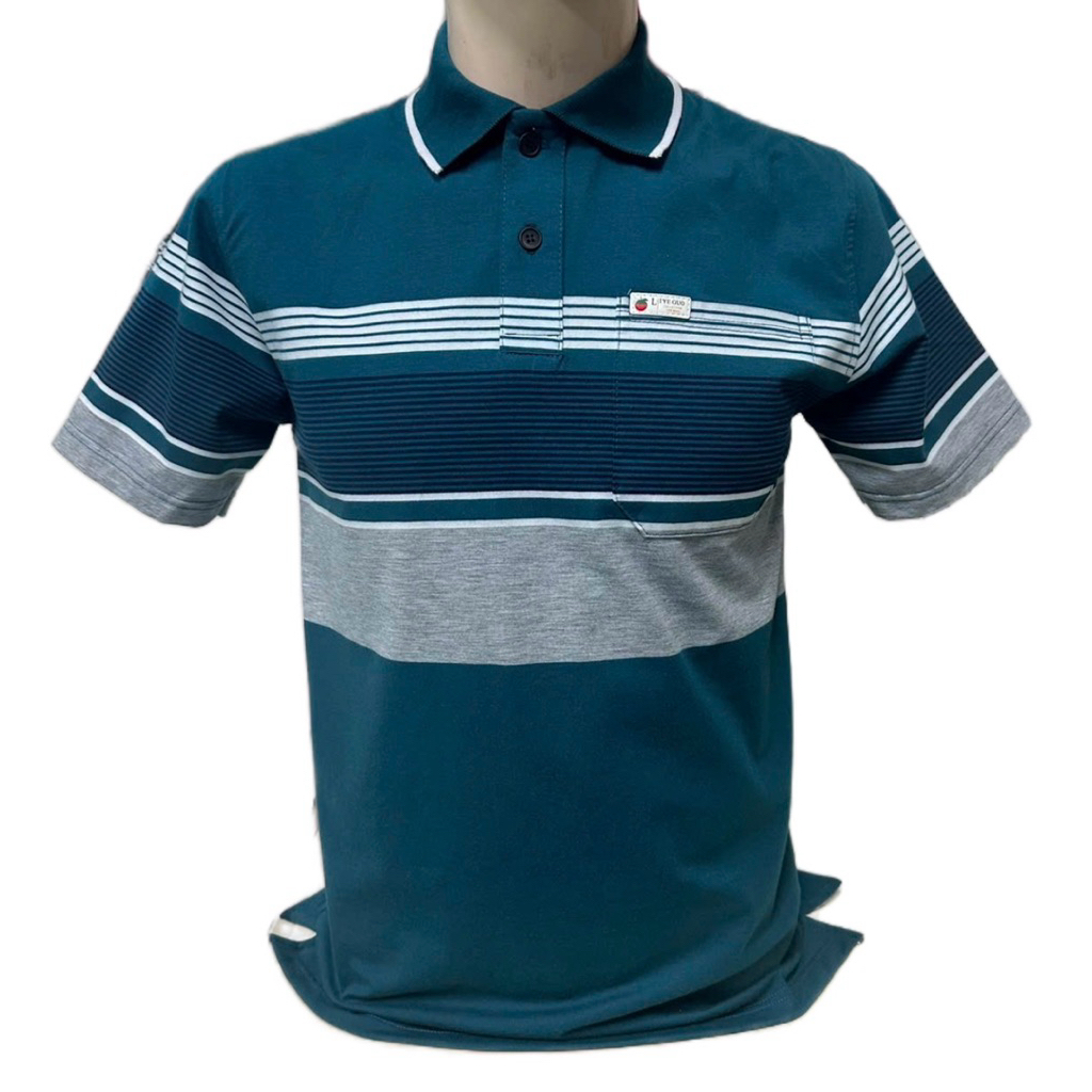 Áo Thun Polo Nam Sọc Ngang Có Cổ Bẻ Có Túi tại Áo Phông Trung Niên Vải Cotton