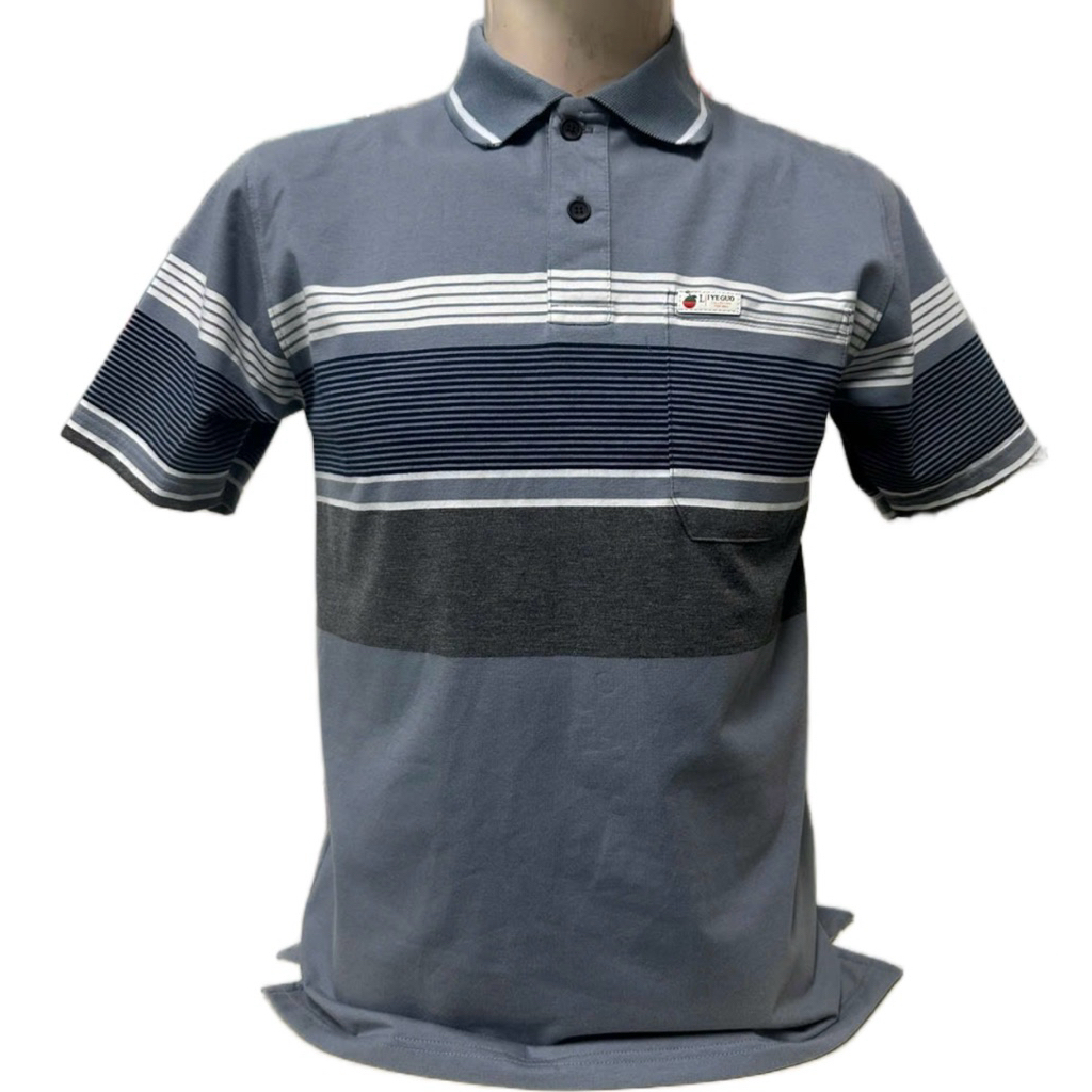 Áo Thun Polo Nam Sọc Ngang Có Cổ Bẻ Có Túi tại Áo Phông Trung Niên Vải Cotton