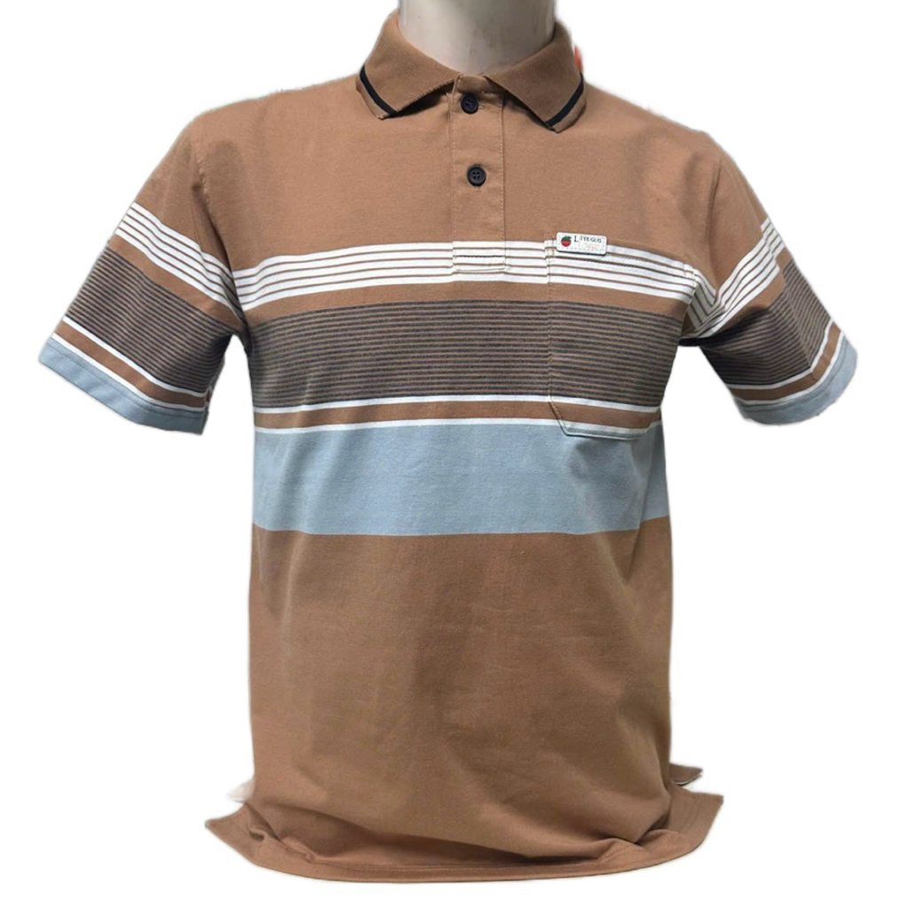 Áo Thun Polo Nam Sọc Ngang Có Cổ Bẻ Có Túi tại Áo Phông Trung Niên Vải Cotton
