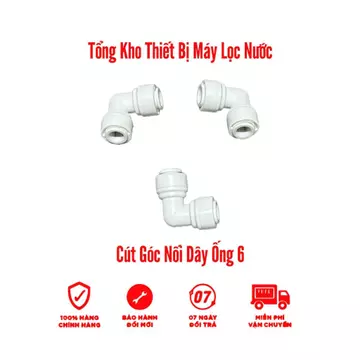 Cút Góc Nối Nhanh Phi 6 - Cút Chữ L Nối 2 Đầu Dây Phi 6 dùng cho các máy lọc RO