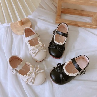 Tăng size Sz 21- 30 Giày Búp Bê Nơ Ren Vintage Khóa Vuông Cho Bé Gái K118